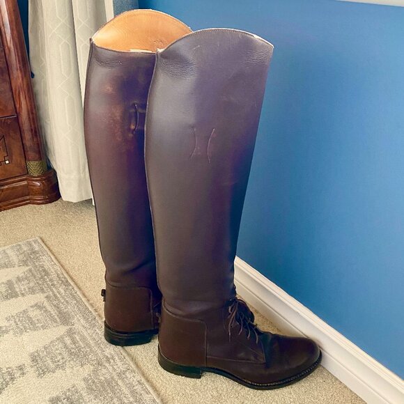 Dehner Blucher Field Equestrian Boots in Tan Calfskin - Picture 4 of 13